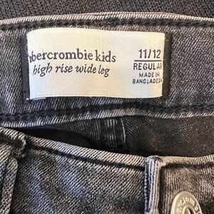 Abercrombie Kids High Rise Wide Leg Jeans - Gray